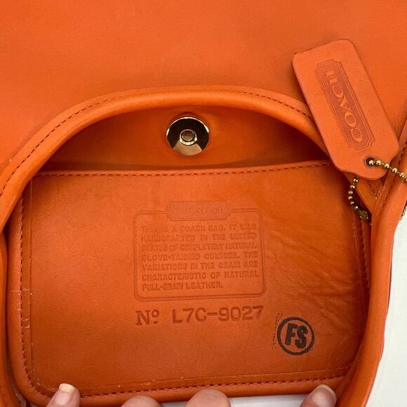 Vintage Coach 9027 Ergo Mini Satchel Bag Tangerine USA 1997 - Picture 6 of 10